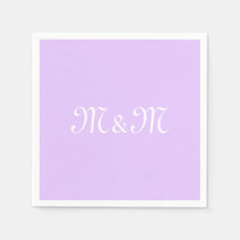 Anpassa w/Initial White Brev Number lavender Pappersservett