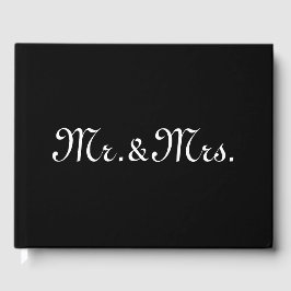 Anpassa w/Initialer pars svartvita monogram Gästböcker