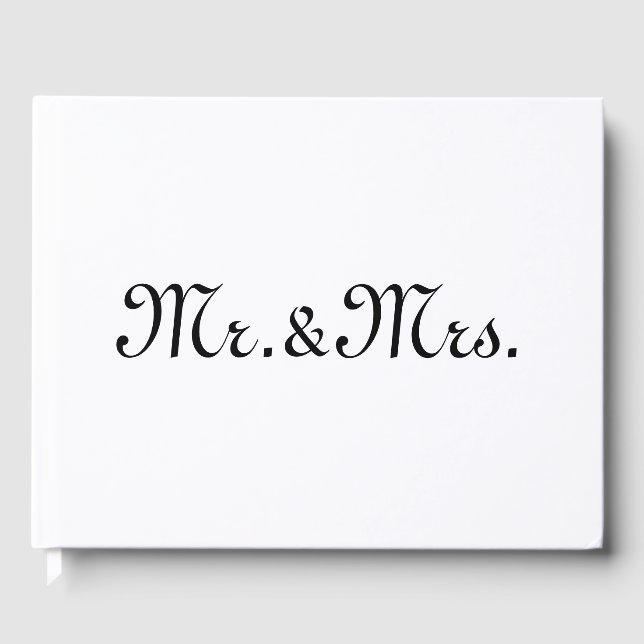 Anpassa w/Initialer pars svartvita monogram Gästböcker (Framsida)