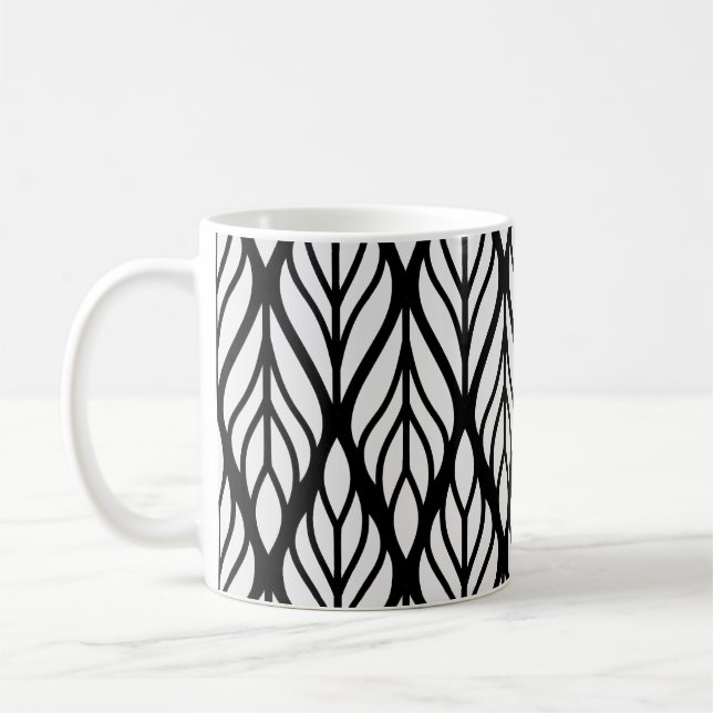 Anpassa White Löv Mönster Kaffemugg (Vänster)