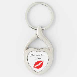Anpassa XOXO LÄPPAR Valentine Twisted Heart Silverfärgad Nyckelring