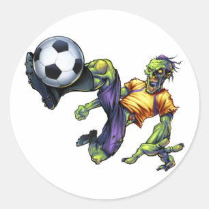 Anpassa Zombie Skräck Halloween Fotbollsspelare Runt Klistermärke