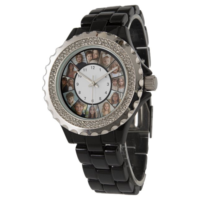 Anpassad 12 Foto Collage Modern  Armbandsur (Vinklad)