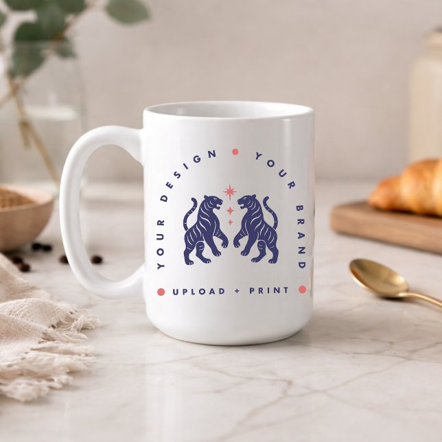 Anpassad 15oz kaffemugg | Din design uppladdning m (Upload your artwork and turn this 15oz coffee mug into custom brand merch or a stylish gift)