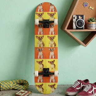 Anpassad 16 Foto Collage Din Husdjur Hund Bild På Mini Skateboard Bräda 18,5 Cm