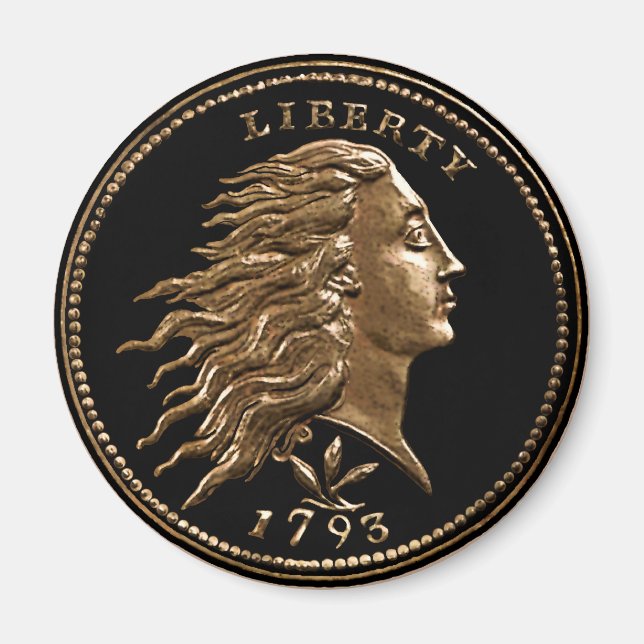 Anpassad 1793 Flöde Hårdpenny Magnet (Framsidan)