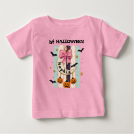 Anpassad 1:a Halloween Coquette Bow Moon Catcher T Shirt