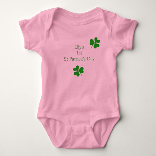 Anpassad 1:a St. Patrick's Day Lucky Shamrock T Shirt (Framsida)