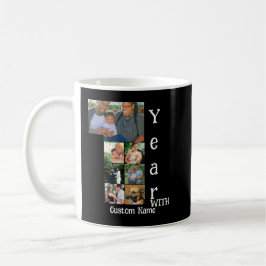 Anpassad 1-års bröllopsdag 7 fotokollage kaffemugg