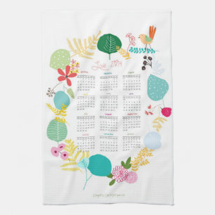 Anpassad 2014 Calendar Kitchen Towe Kökshandduk