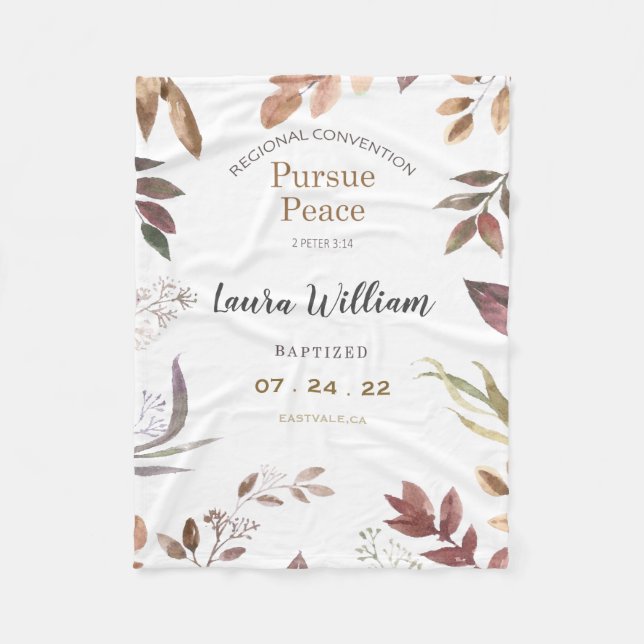 Anpassad 2022 års konvention om baptism i Ull Blan Fleecefilt (Framsidan)