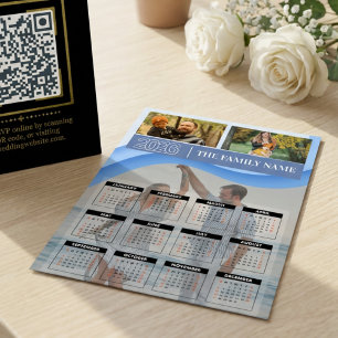 Anpassad 2026 Foto Familjenamn Kalender Magnetisk
