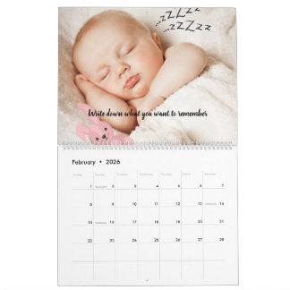 Anpassad 2026 Fotokalender med Meddelandedesign Kalender