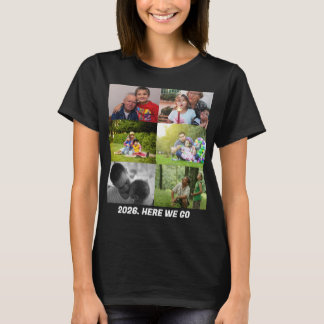 Anpassad 2026 här kommer vi 6 fotokollage t shirt