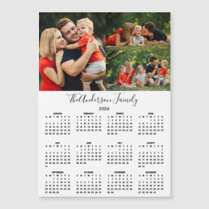 Anpassad 2026-kalender 3 Foto Collage Magnet