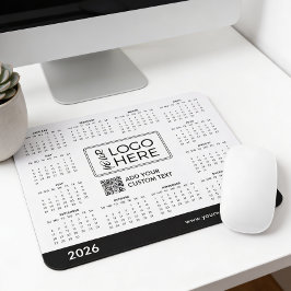 Anpassad 2026 kalender företagslogotyp musmatta