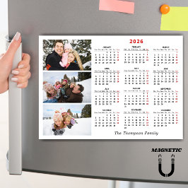 Anpassad 2026-kalender Fotokollage Namnmagnet