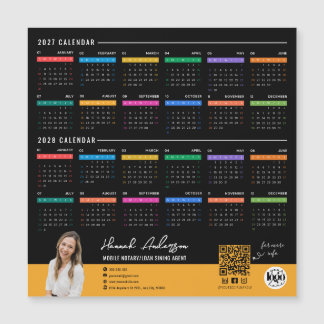 Anpassad 2027-2028 kalender företagslogotypmagnet