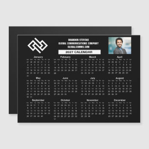 Anpassad 2027 Företagskalender Svart Affärsmagnet