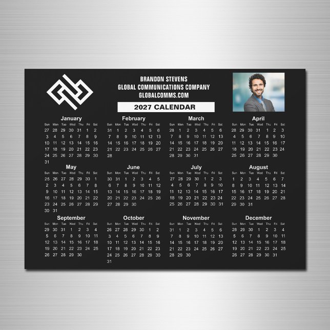 Anpassad 2027 Företagskalender Svart Affärsmagnet (Skapare uppladdad)