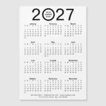 Anpassad 2027 Magnetisk Kalender Med Företagets Lo