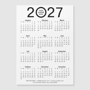 Anpassad 2027 Magnetisk Kalender Med Företagets Lo