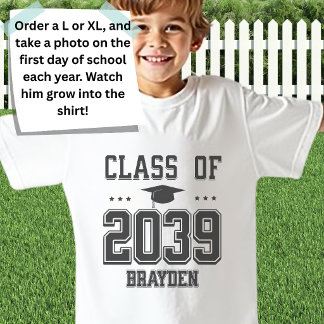 Anpassad 2039 Handavtrycksminne för skolstarten T Shirt