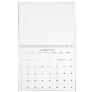 Anpassad 28 cm L x 36 cm B Classic Squares Kalender