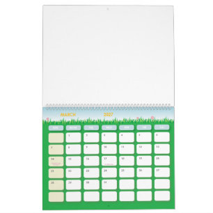 Anpassad 28 cm L x 36 cm B Färgrika Årstider Kalender