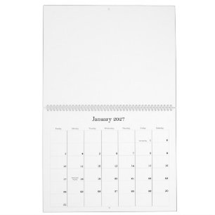Anpassad 28 cm L x 36 cm B Klassiskt rutnät Kalender