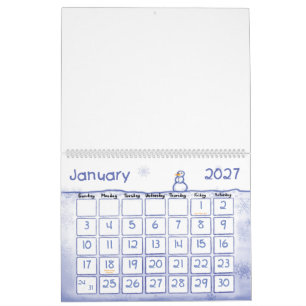 Anpassad 28 cm L x 36 cm B Målade Årstider Kalender
