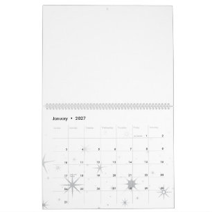 Anpassad 28 cm L x 36 cm B Moderna stjärnor Kalender