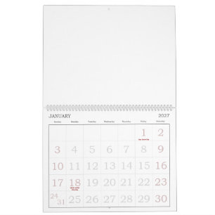 Anpassad 28 cm L x 36 cm B Stora Nummer Full Kalender