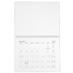 Anpassad 28 cm L x 36 cm B Stora Nummer Kalender