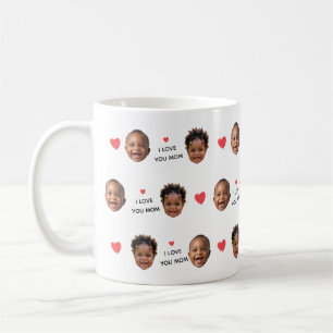 Anpassad 2 Foto Baby Ansikte Kolla "Jag älskar dig Kaffemugg