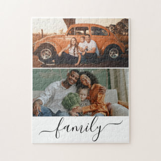 Anpassad 2 Foto Block Personlig Familjeppresent Pussel