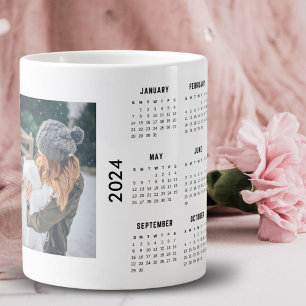 Anpassad 2 Foto Collage 2024 Kalender Jumbo Mugg