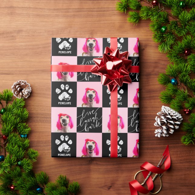 Anpassad 2 Foto Husdjur Hund Tassavtryck Presentpapper (Julgåva)