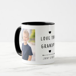 Anpassad 2 Foto Kärlek Du Farfar Minimalistisk Mug Mugg
