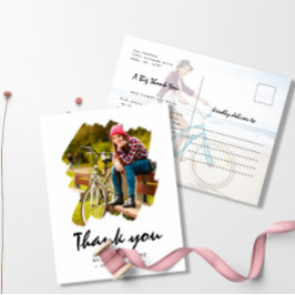 Anpassad 2 Foto Penseldrag Grattis på examen Tack Vykort