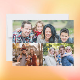 Anpassad 3 familjefoto Collage Vykort