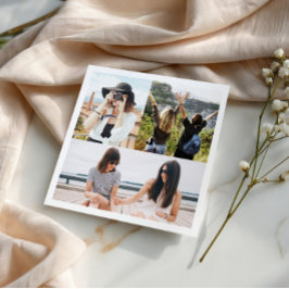 Anpassad 3 Fotosammanställning Personlig Pappersse Pappersservett