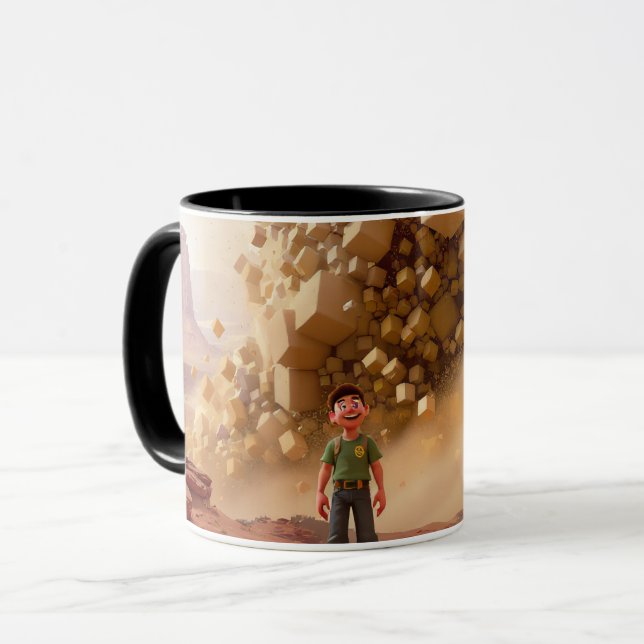 Anpassad 3D-animerad karaktärillustration keramik  Mugg (Framsida vänster)