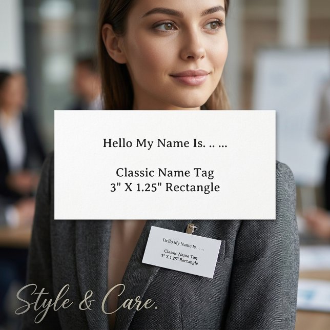 Anpassad 3X1.2 Namnskylt Enkel Ren Modern Stil Namnbricka (Custom 3X1.2 Name Tag Simple Clean Modern Style)