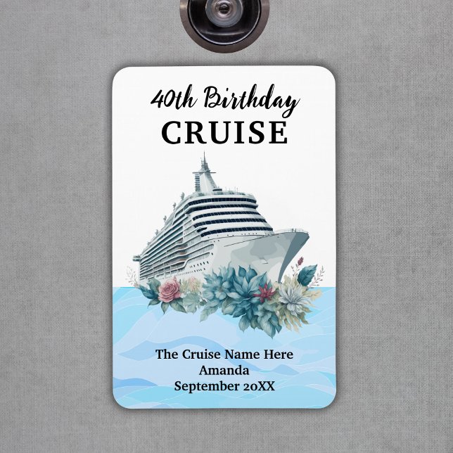 Anpassad 40-års födelsedags kryssningsdörr magnet (Custom 40th Birthday Cruise Cabin Door Magnet
)