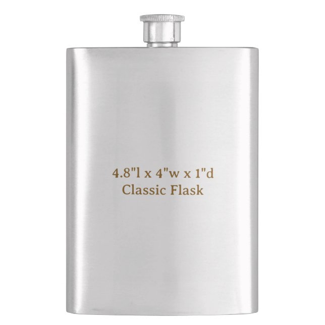 Anpassad 4,8"l x 4"b x 1"d Klassisk Flask Fickplunta (Framsidan)