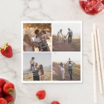 Anpassad 4 Familjefoto Collage Personlig Papper