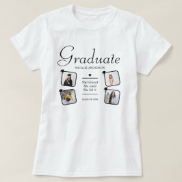 Anpassad 4 Foto Collage Klass 2026 Examen T Shirt
