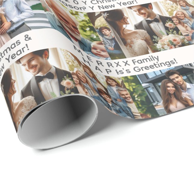 Anpassad 4 Foto Familj Vänner Tillfällen Födelseda Presentpapper (Rullad Hörn)