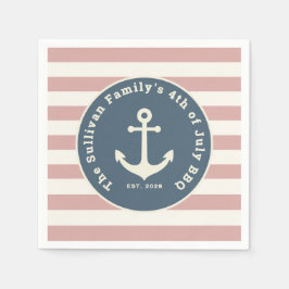 Anpassad 4 juli BBQ Familjenamn Nautilus Pappersservett